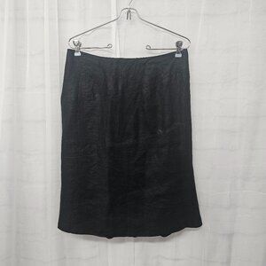 Vintage Nicole Farhi Black Linen Skirt A-line Classic Casual Office 8